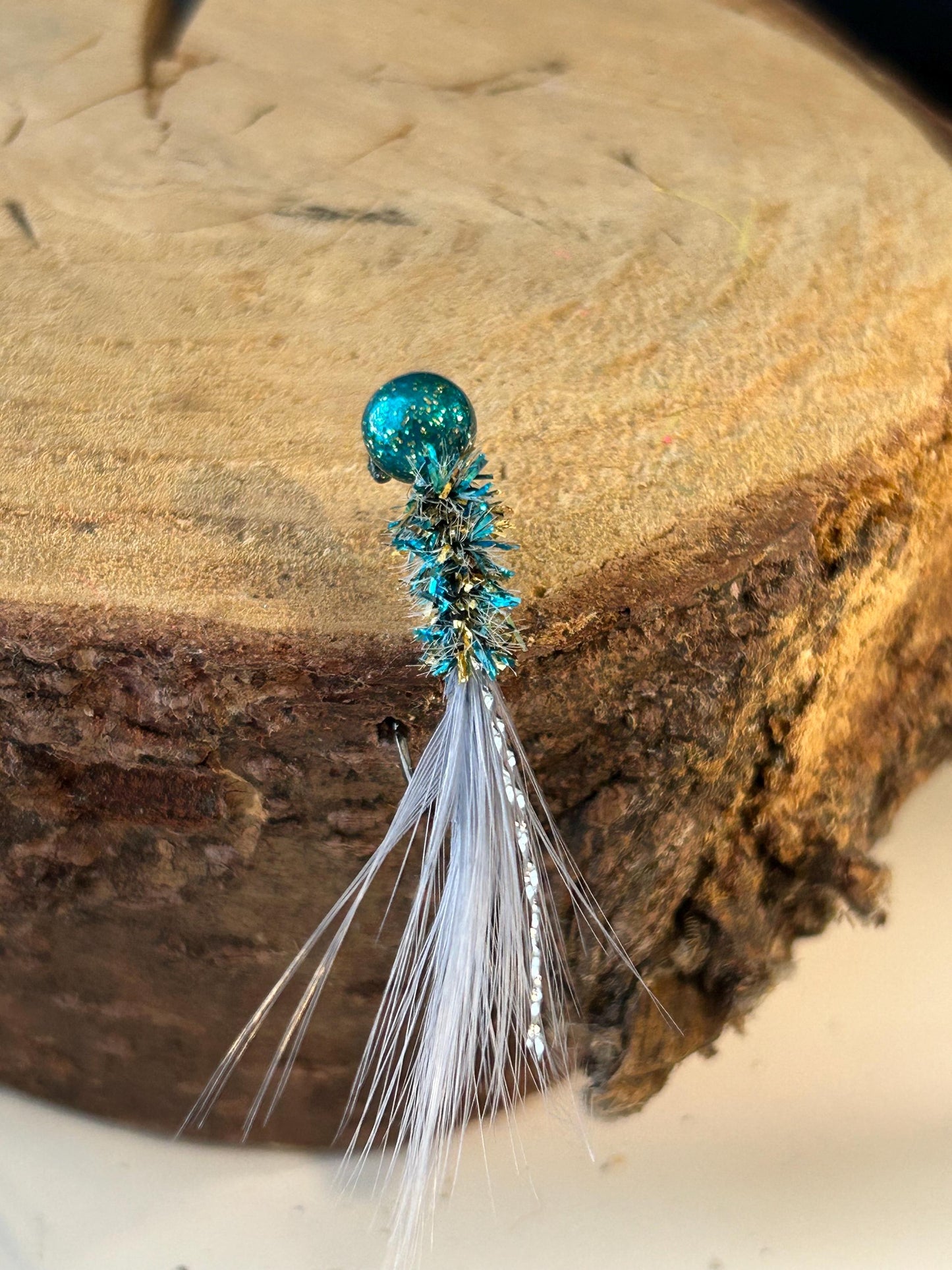 Hackle feather crappie jigs