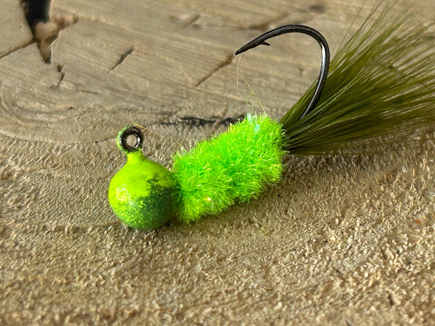 Hackle feather crappie jigs