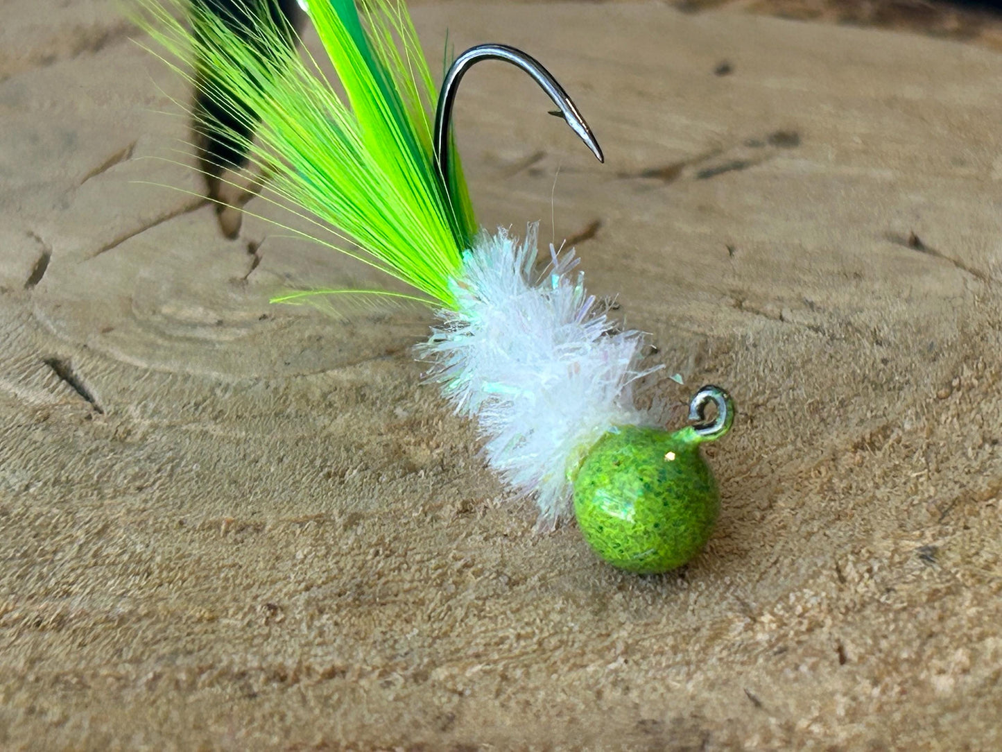Hackle feather crappie jigs