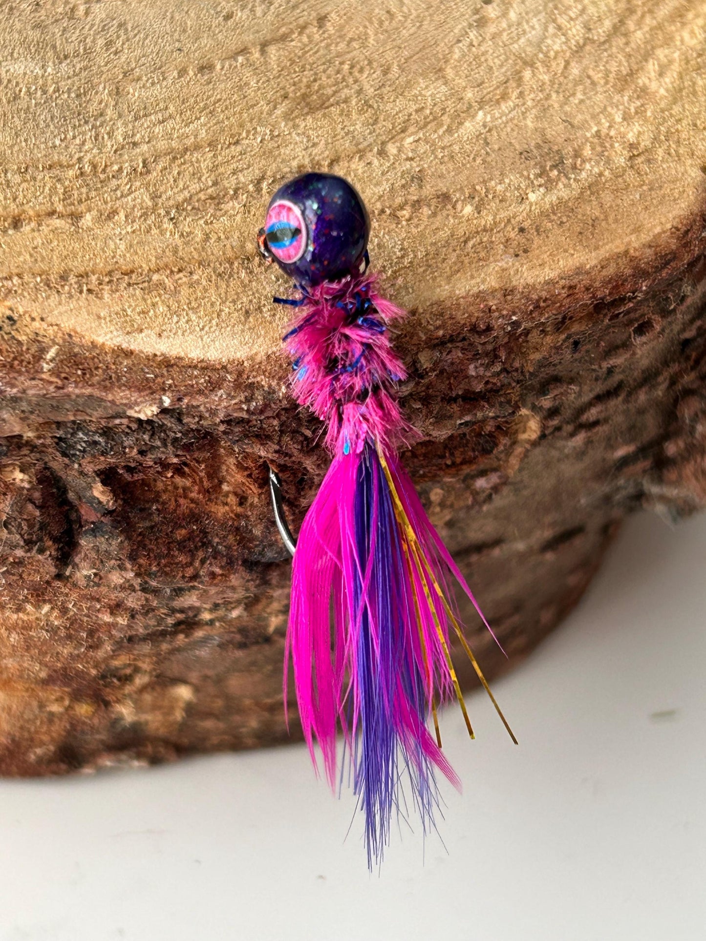 Hackle feather crappie jigs