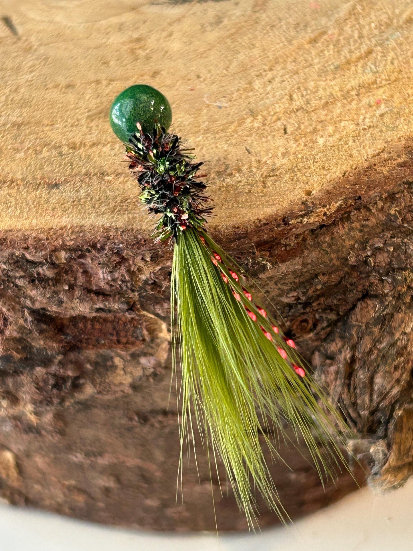 Hackle feather crappie jigs