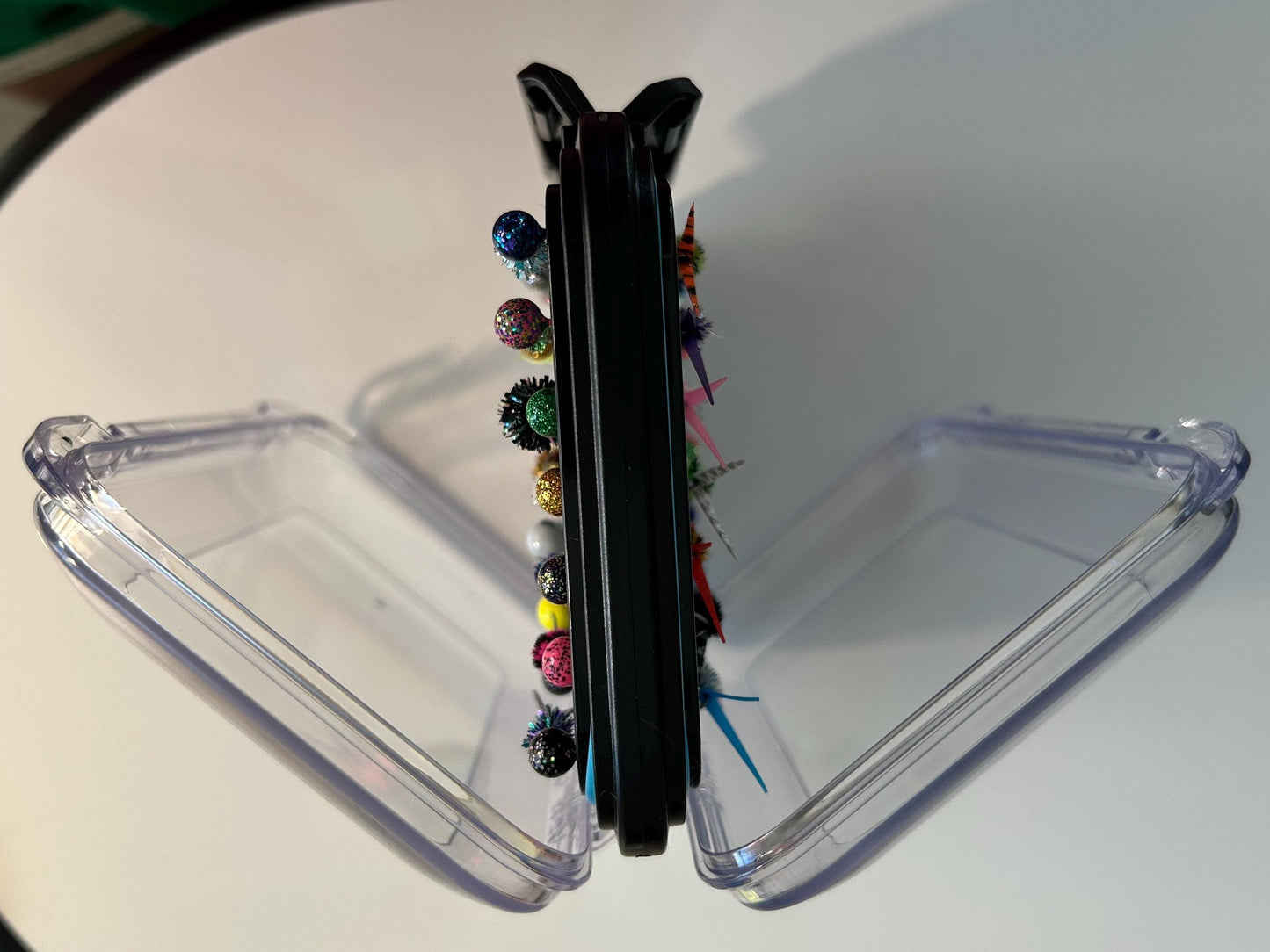 42 Hand tied wedge and split tail crappie jig box