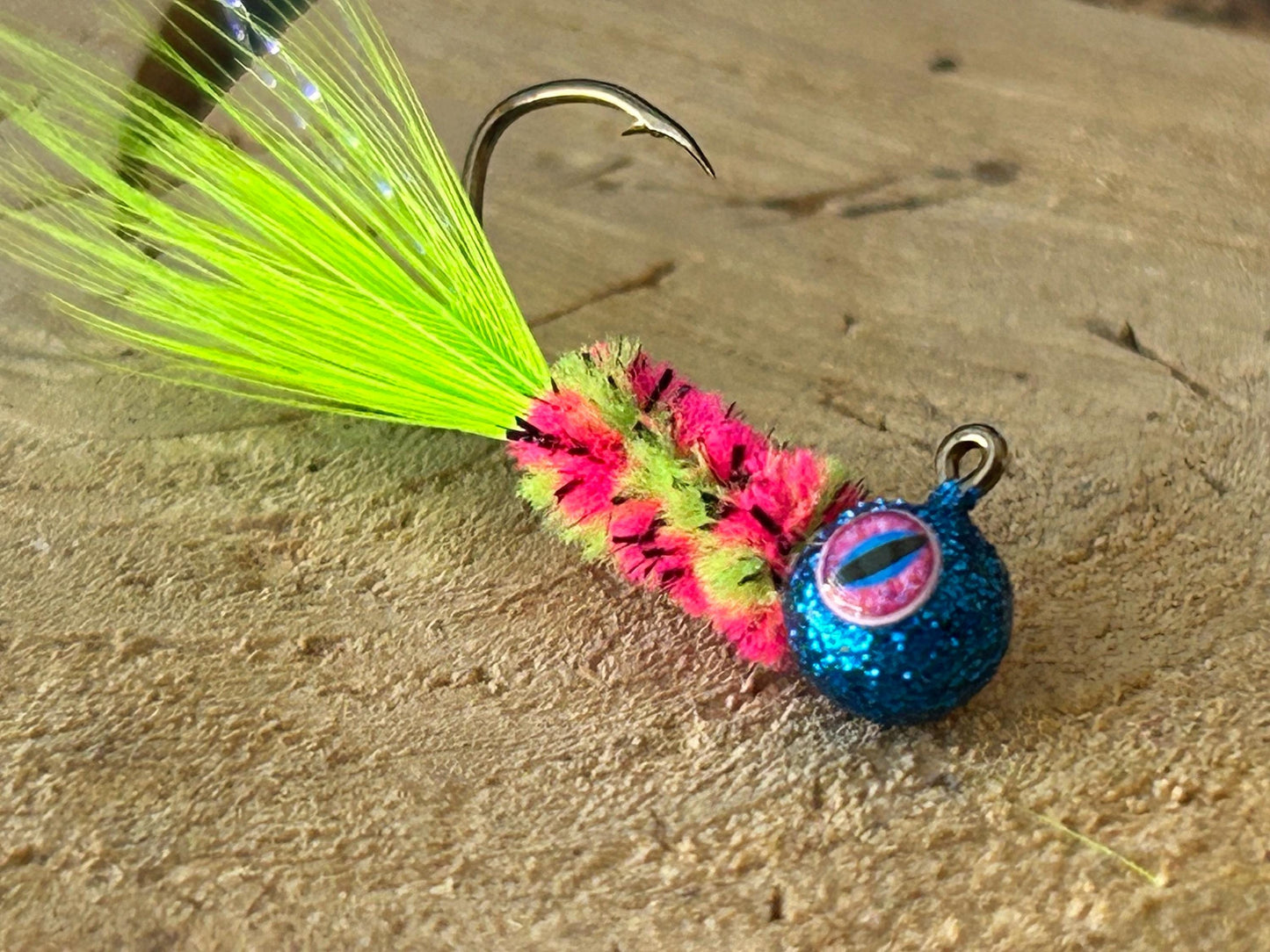 Hackle feather crappie jigs