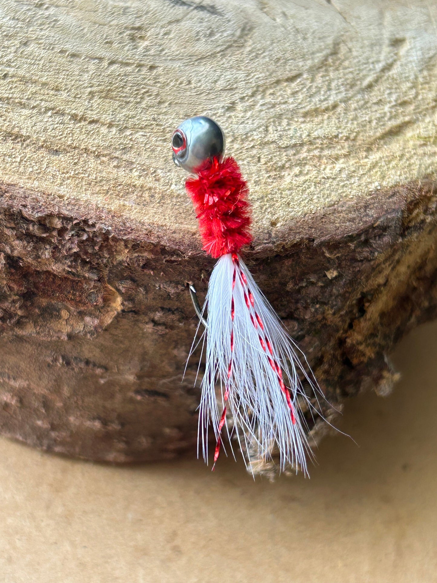 Hackle feather crappie jigs