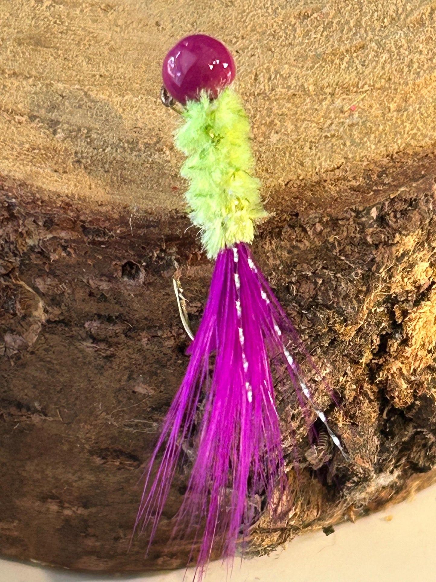 Hackle feather crappie jigs