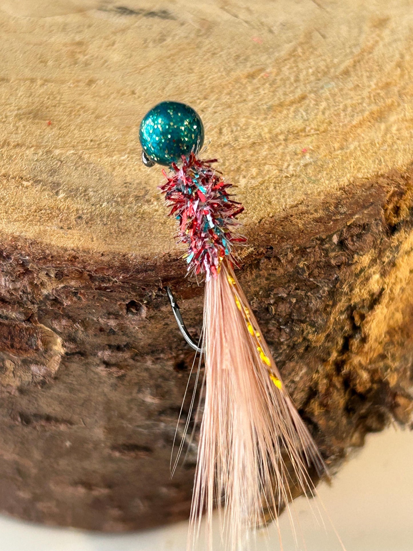 Hackle feather crappie jigs