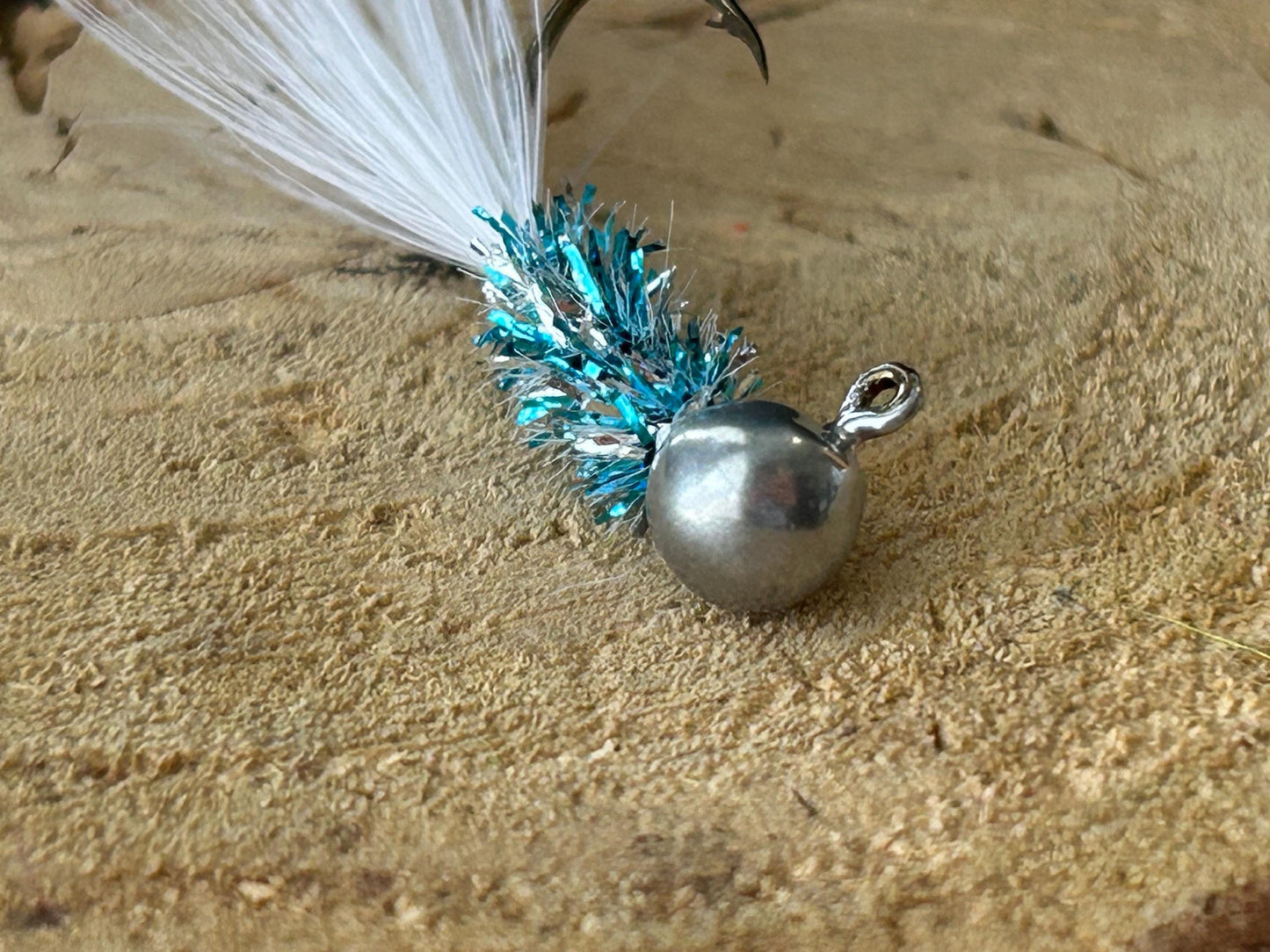 Hackle feather crappie jigs