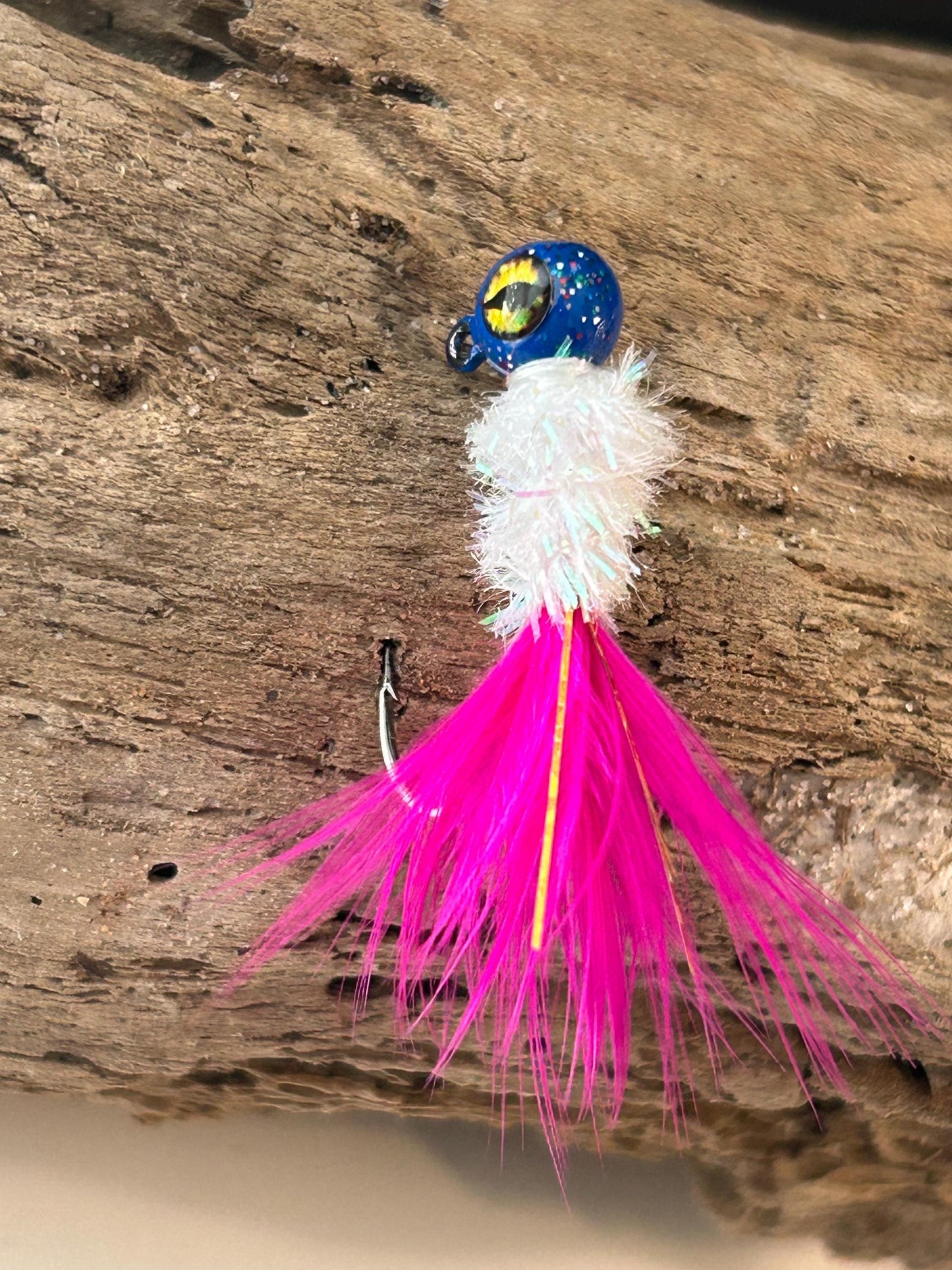 Hackle feather crappie jigs