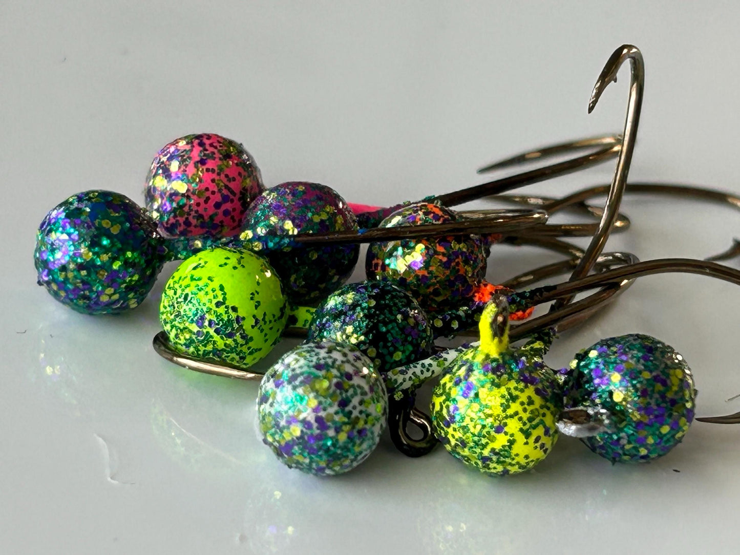 MARDI GRAS GLITTER ball jig heads