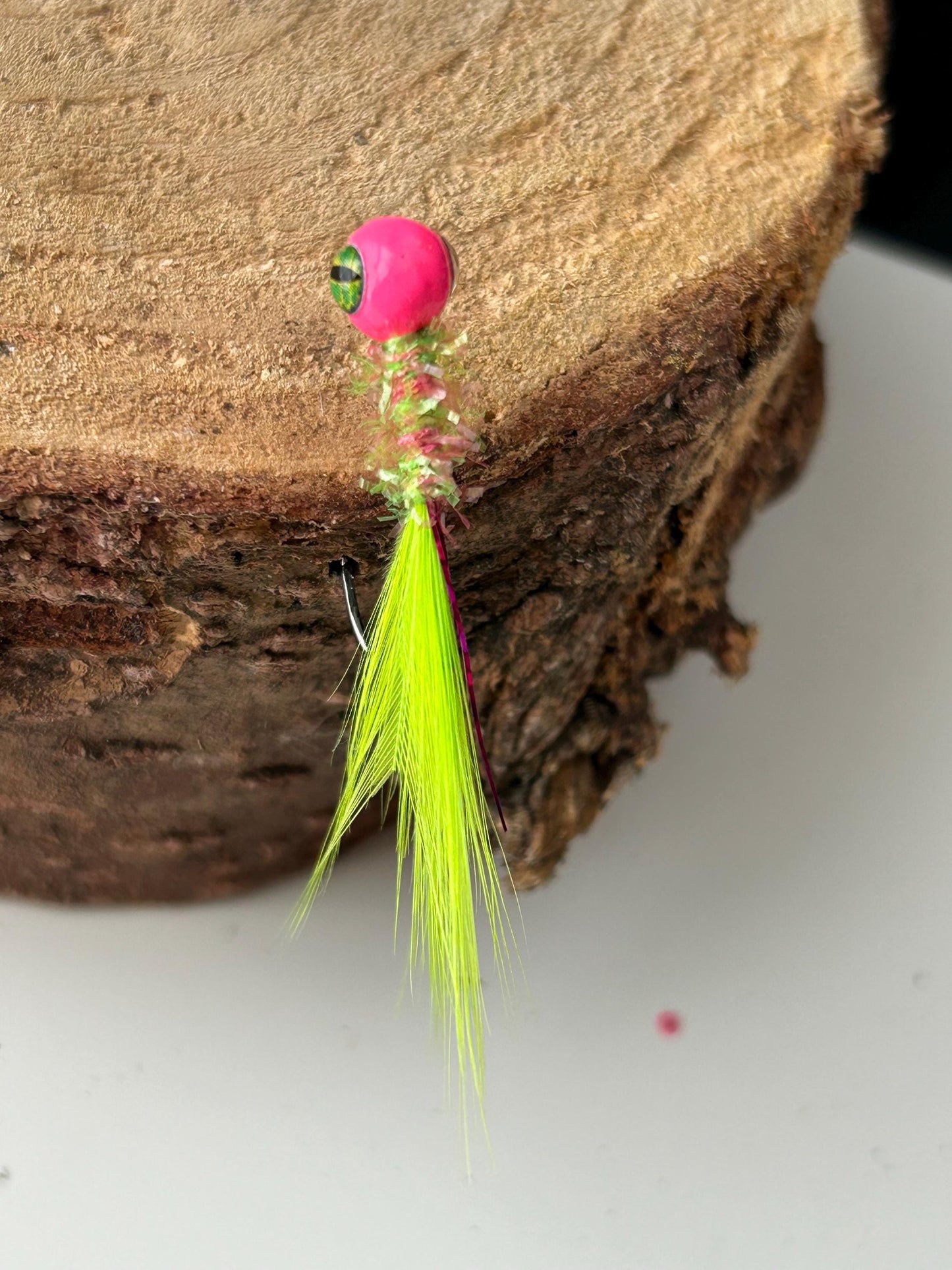 Hackle feather crappie jigs