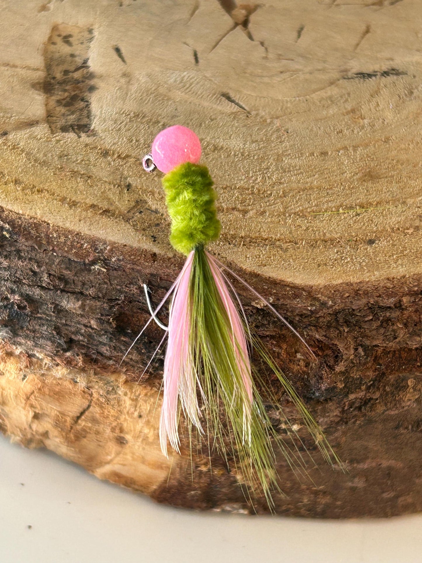 Hackle feather crappie jigs