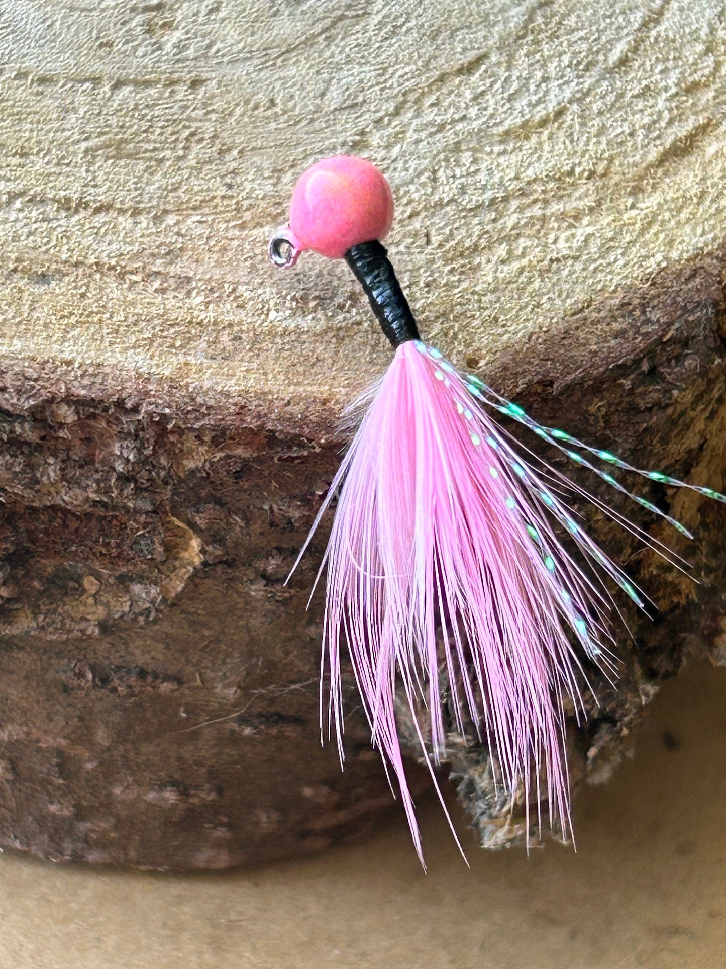 Hackle feather crappie jigs