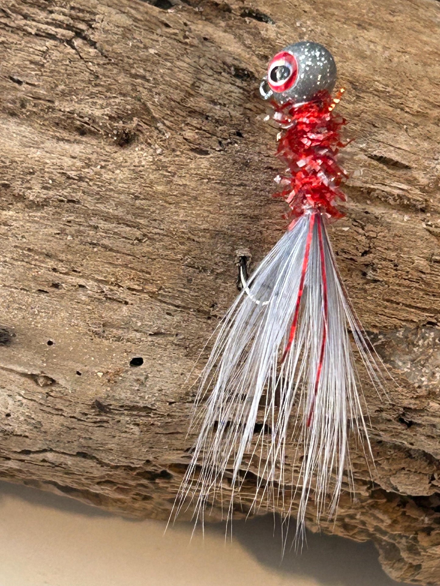 Hackle feather crappie jigs