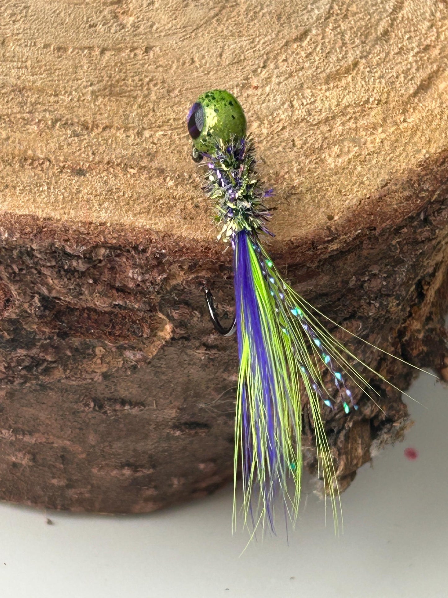 Hackle feather crappie jigs