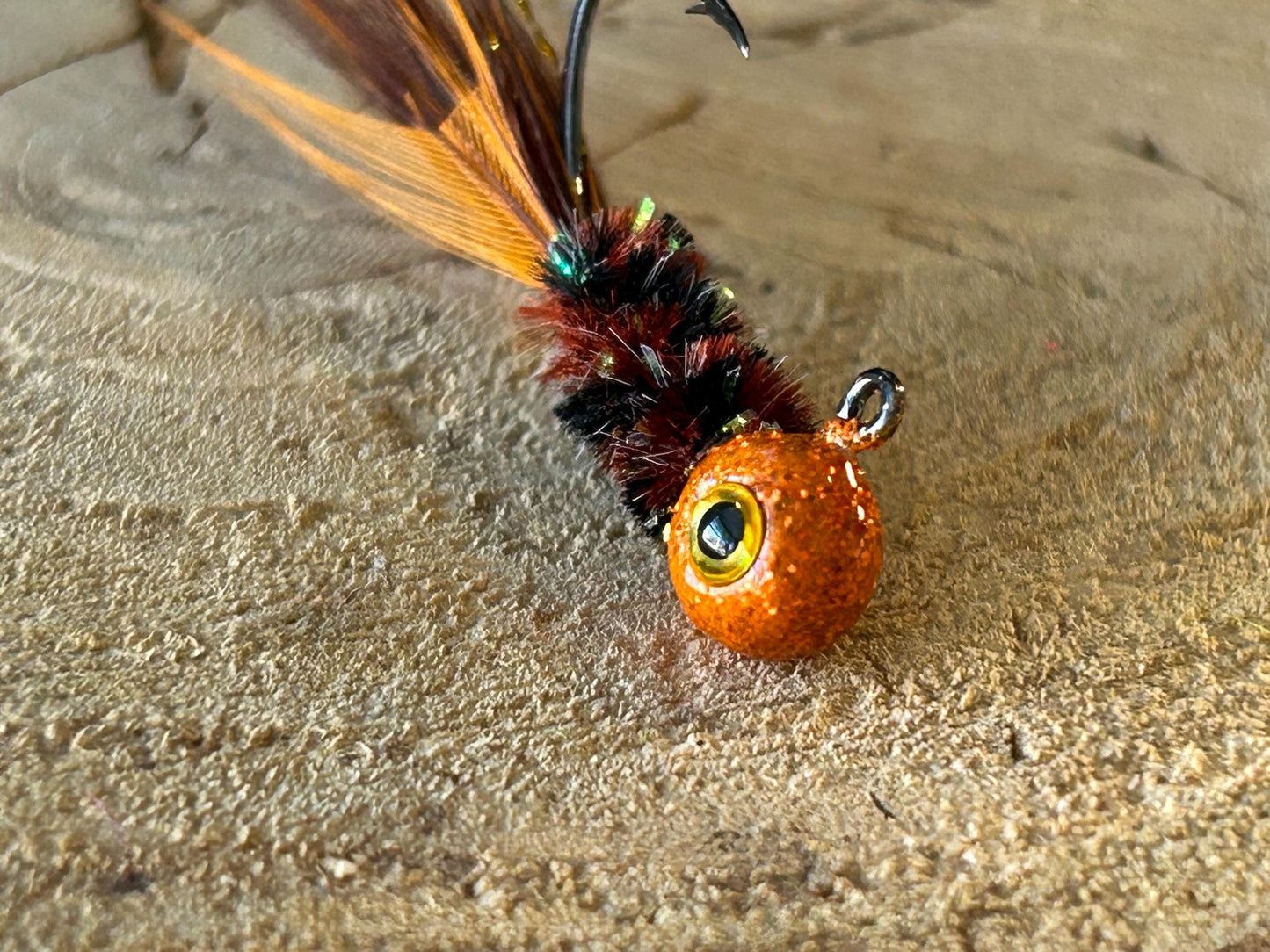 Hackle feather crappie jigs