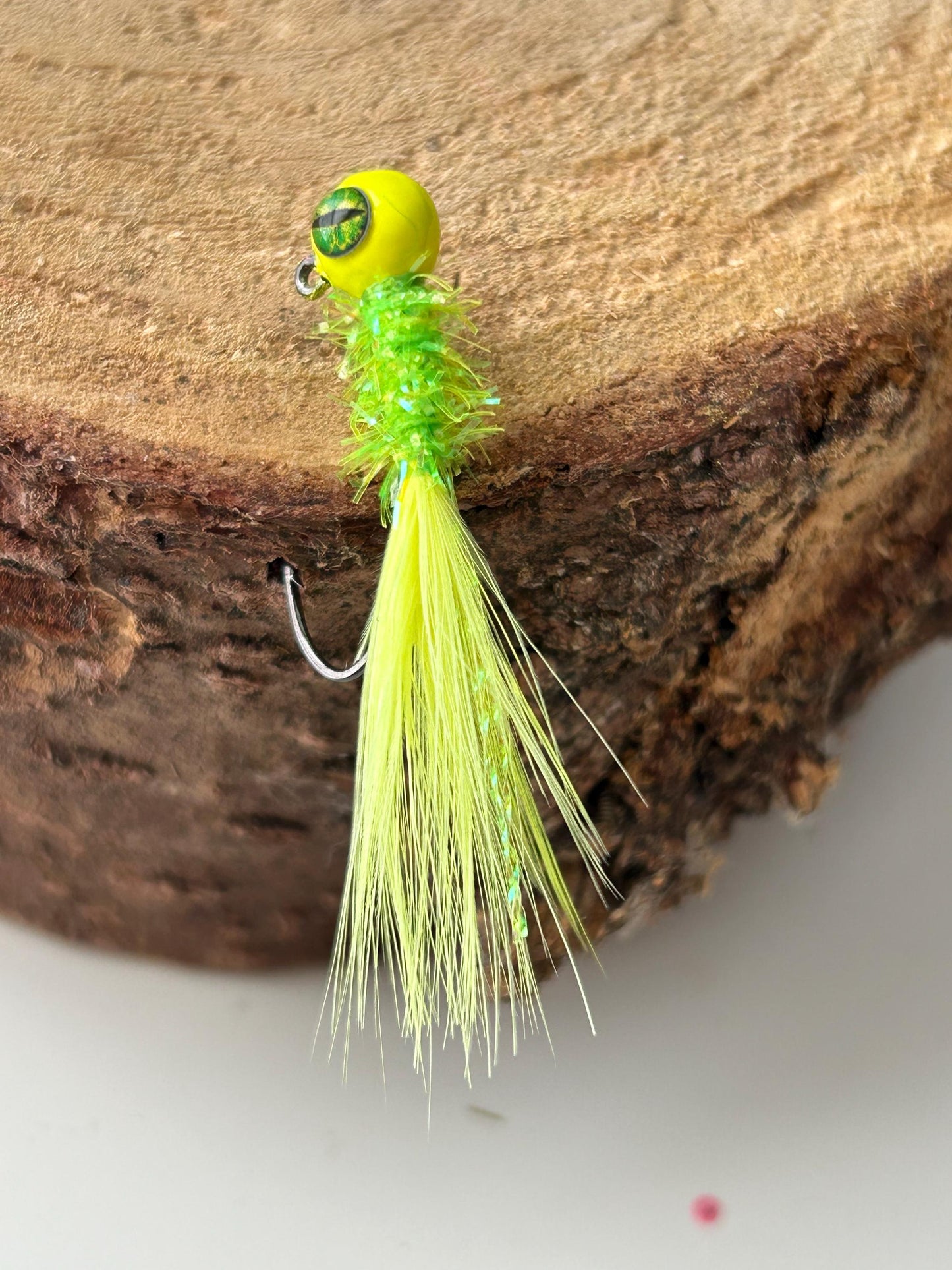 Hackle feather crappie jigs