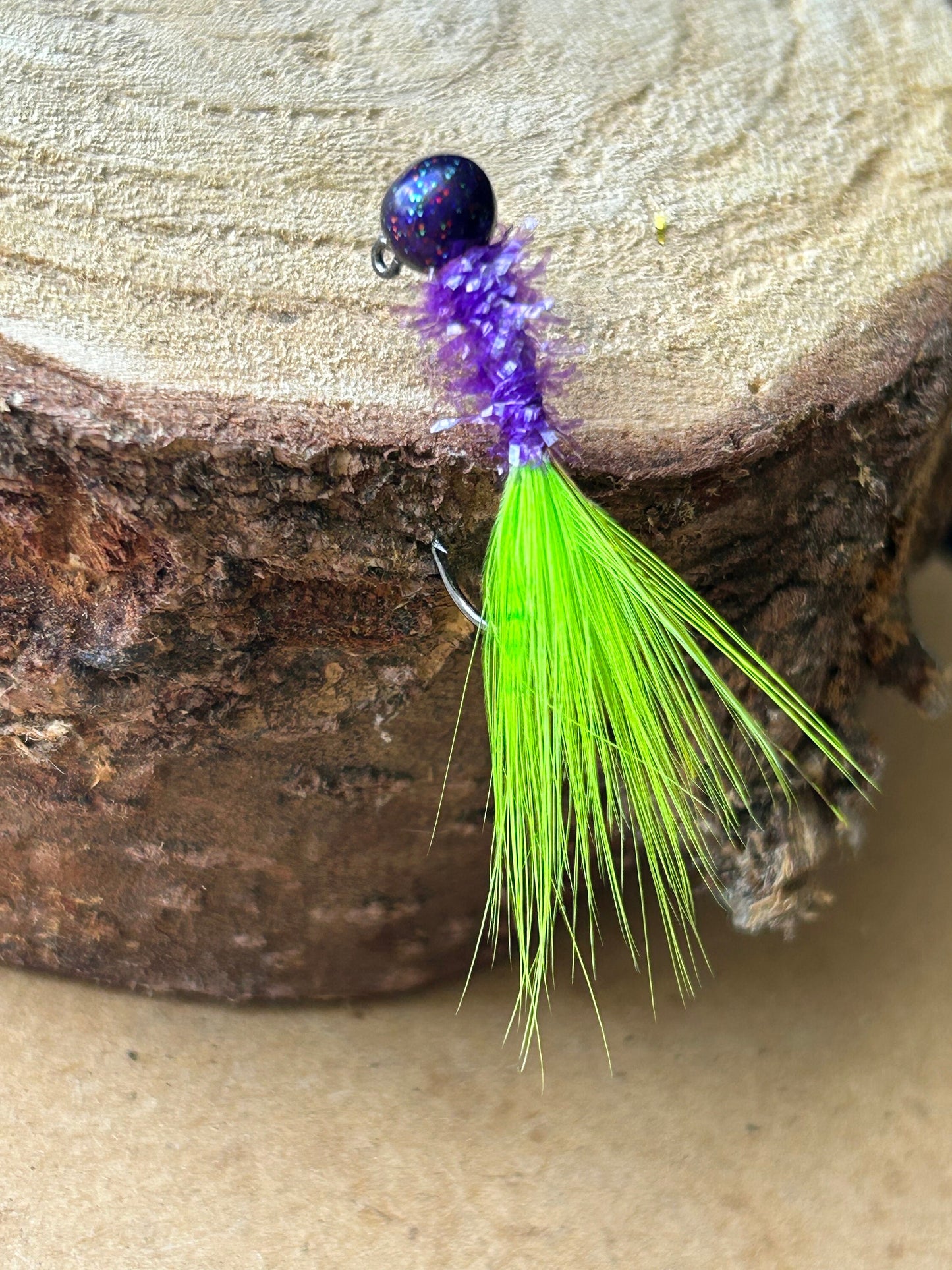 Hackle feather crappie jigs