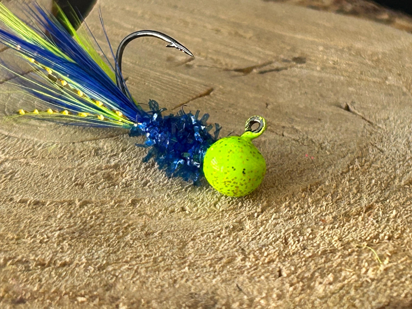 Hackle feather crappie jigs