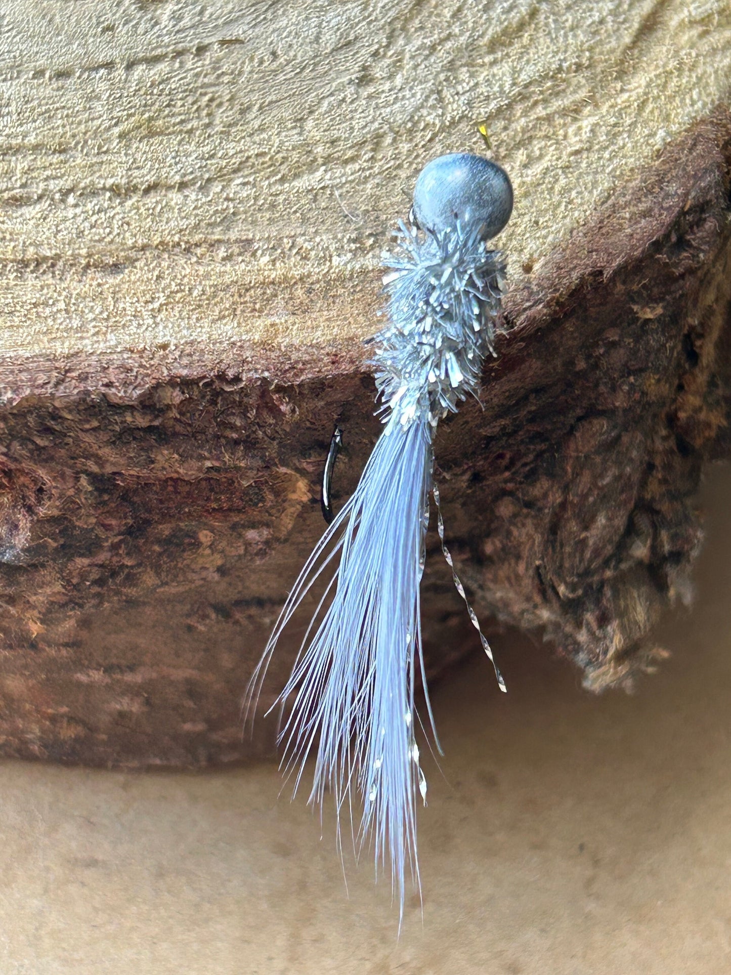 Hackle feather crappie jigs