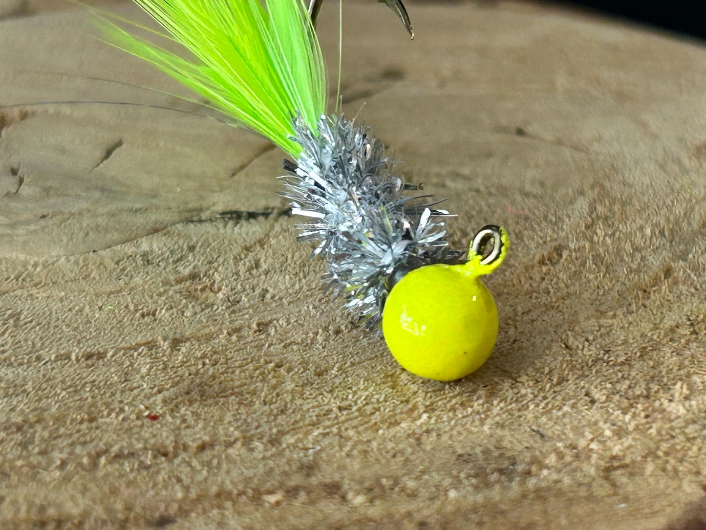 Hackle feather crappie jigs