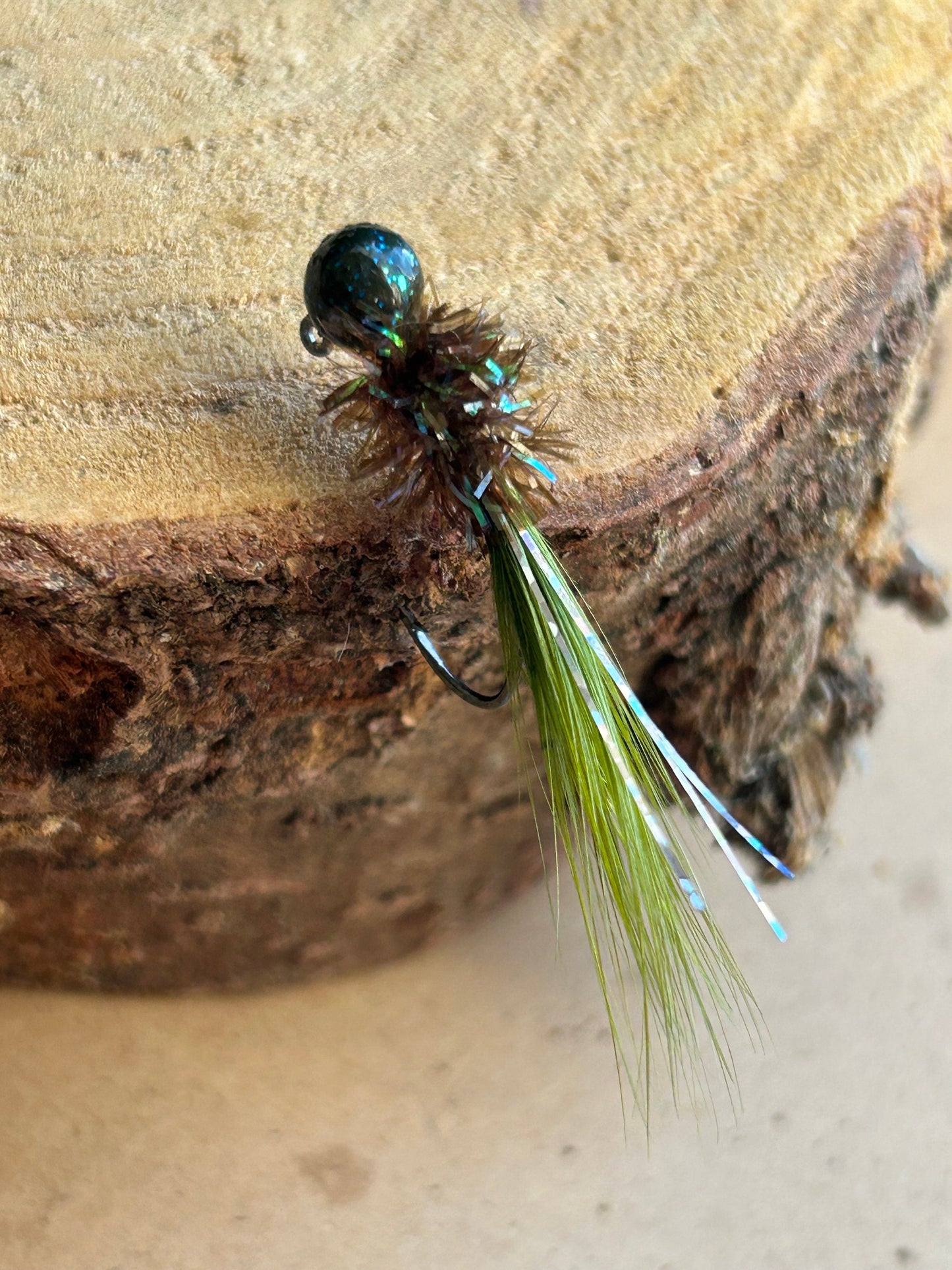 Hackle feather crappie jigs