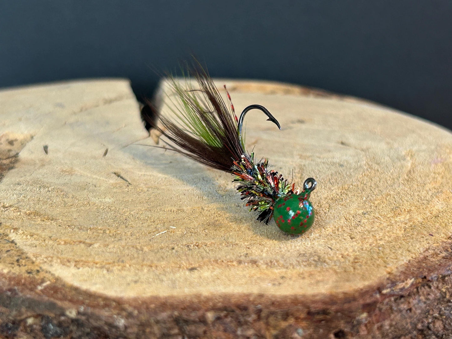Hackle feather crappie jigs