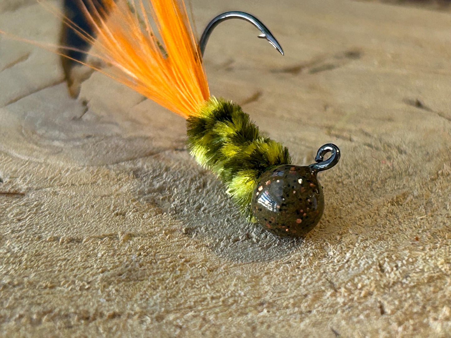 Hackle feather crappie jigs