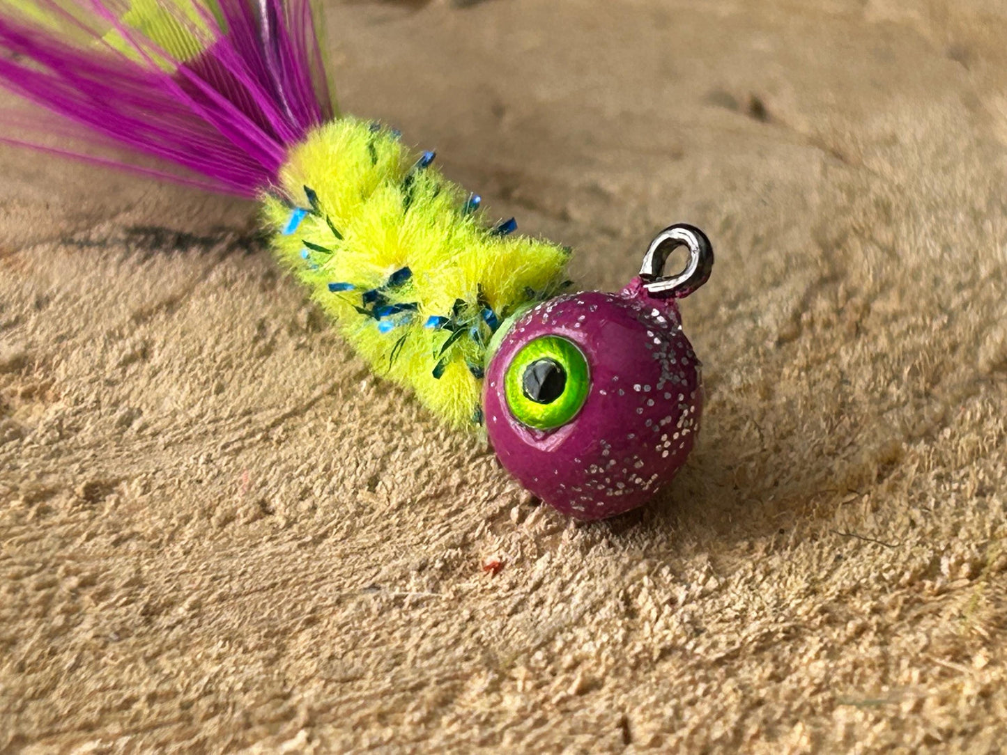 Hackle feather crappie jigs