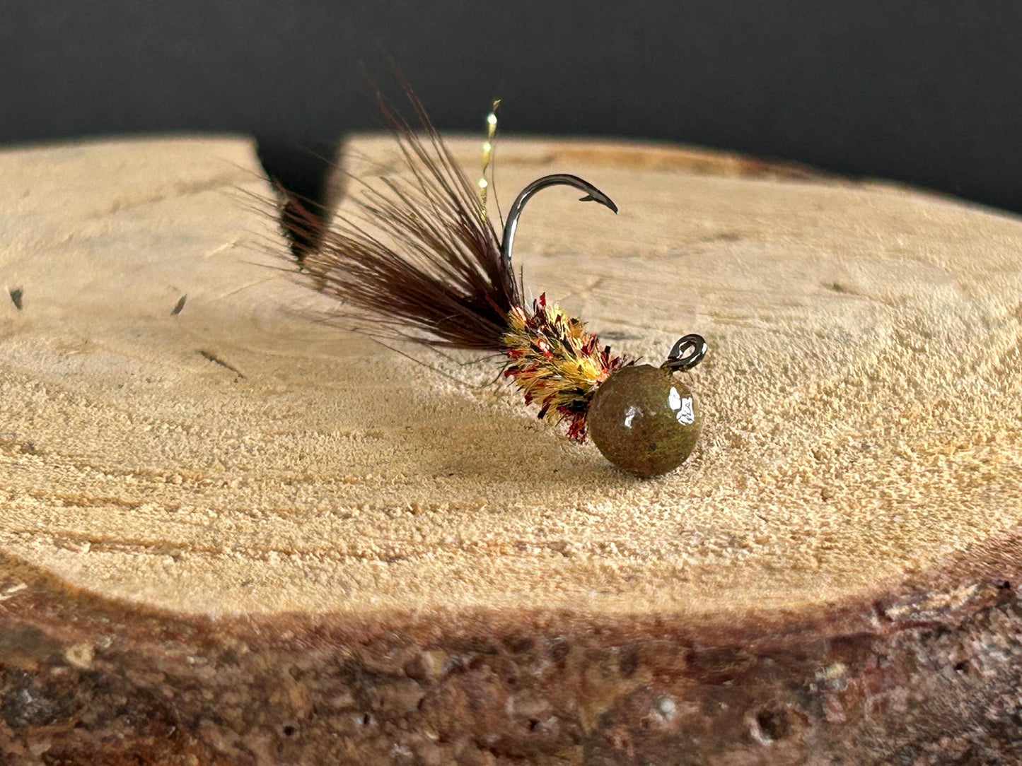 Hackle feather crappie jigs