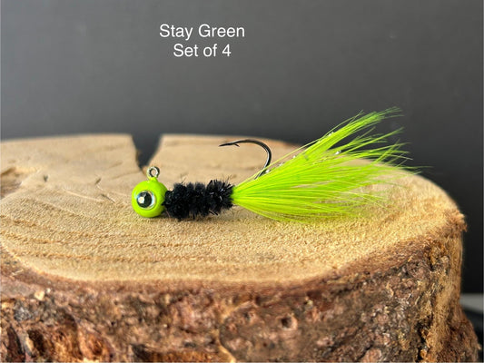 Hackle feather crappie jigs