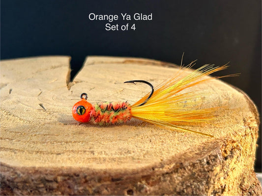 Hackle feather crappie jigs