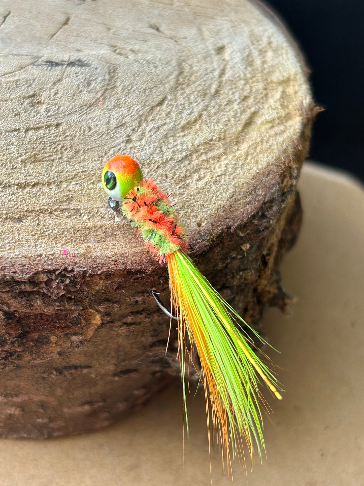 Hackle feather crappie jigs