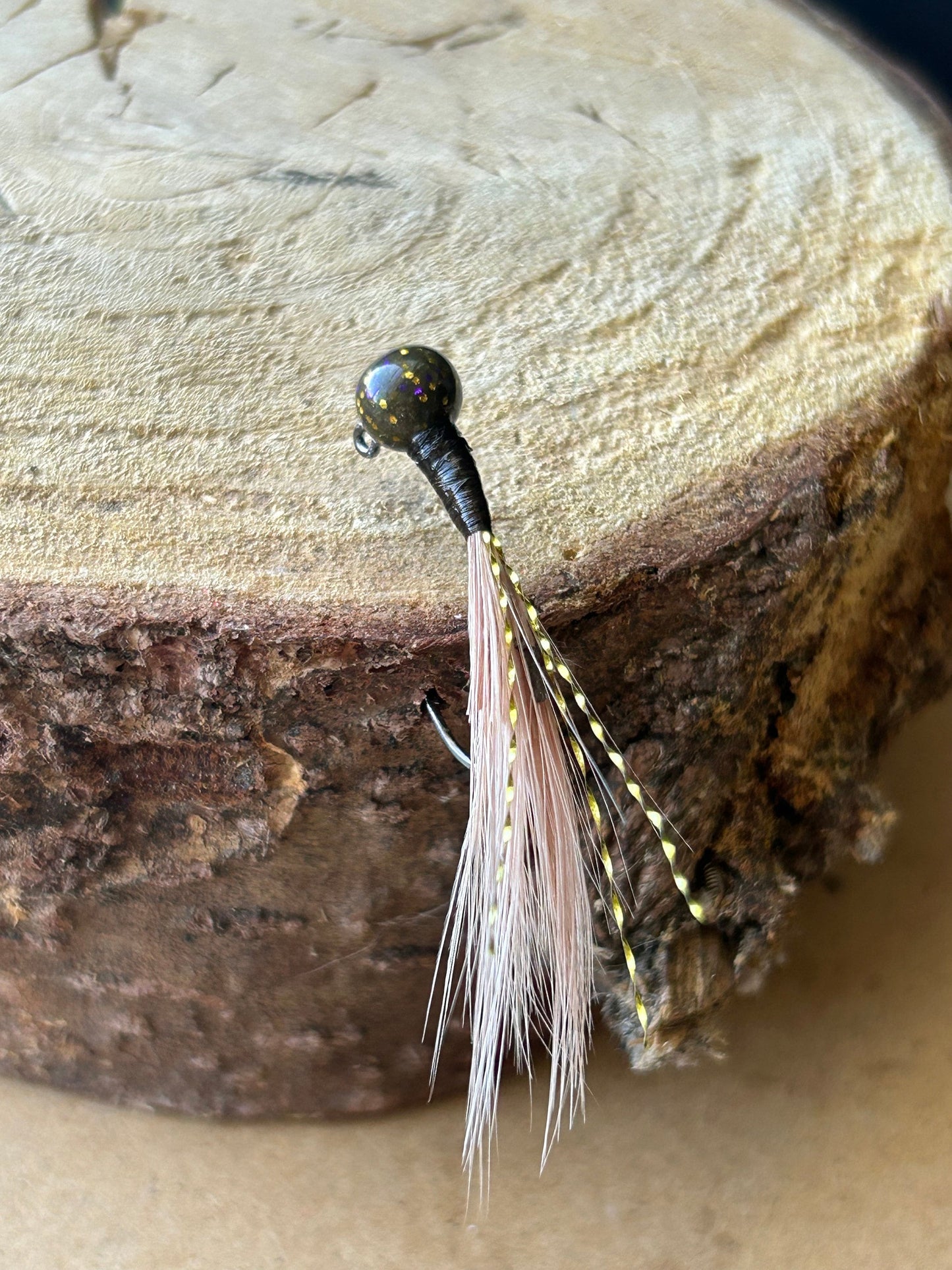 Hackle feather crappie jigs