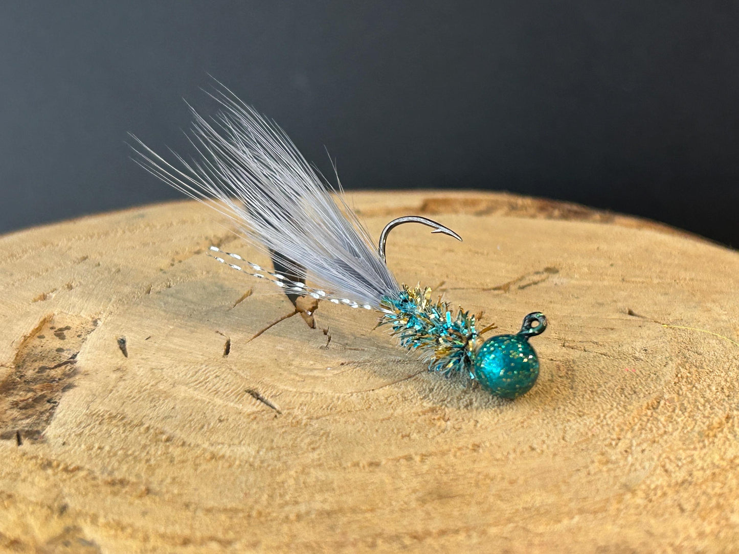 Hackle feather crappie jigs