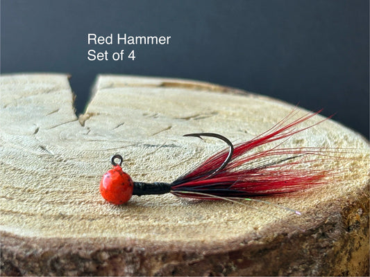 Hackle feather crappie jigs