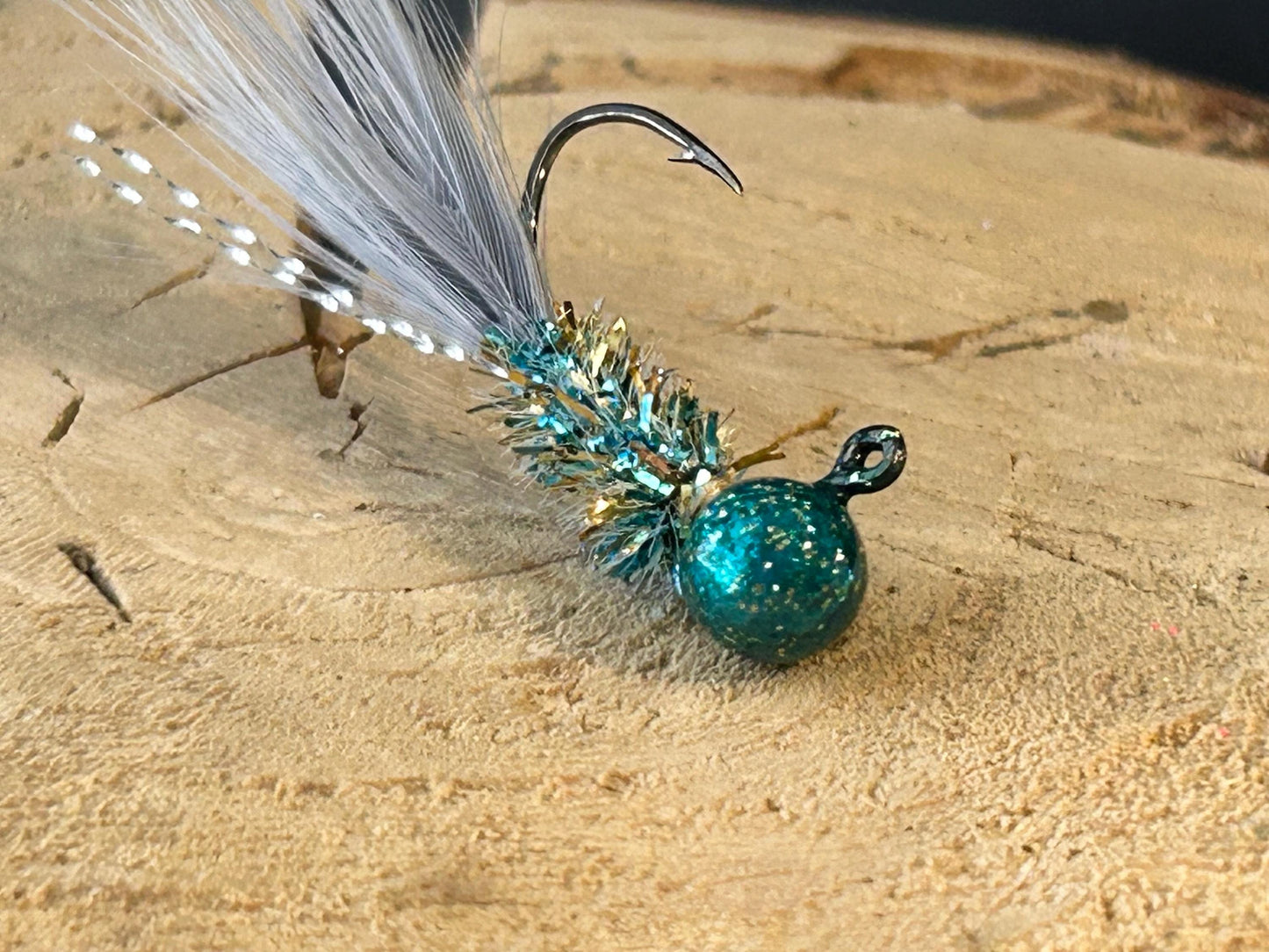 Hackle feather crappie jigs