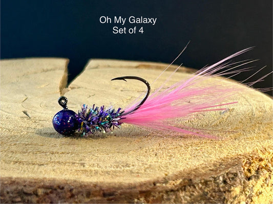 Hackle feather crappie jigs