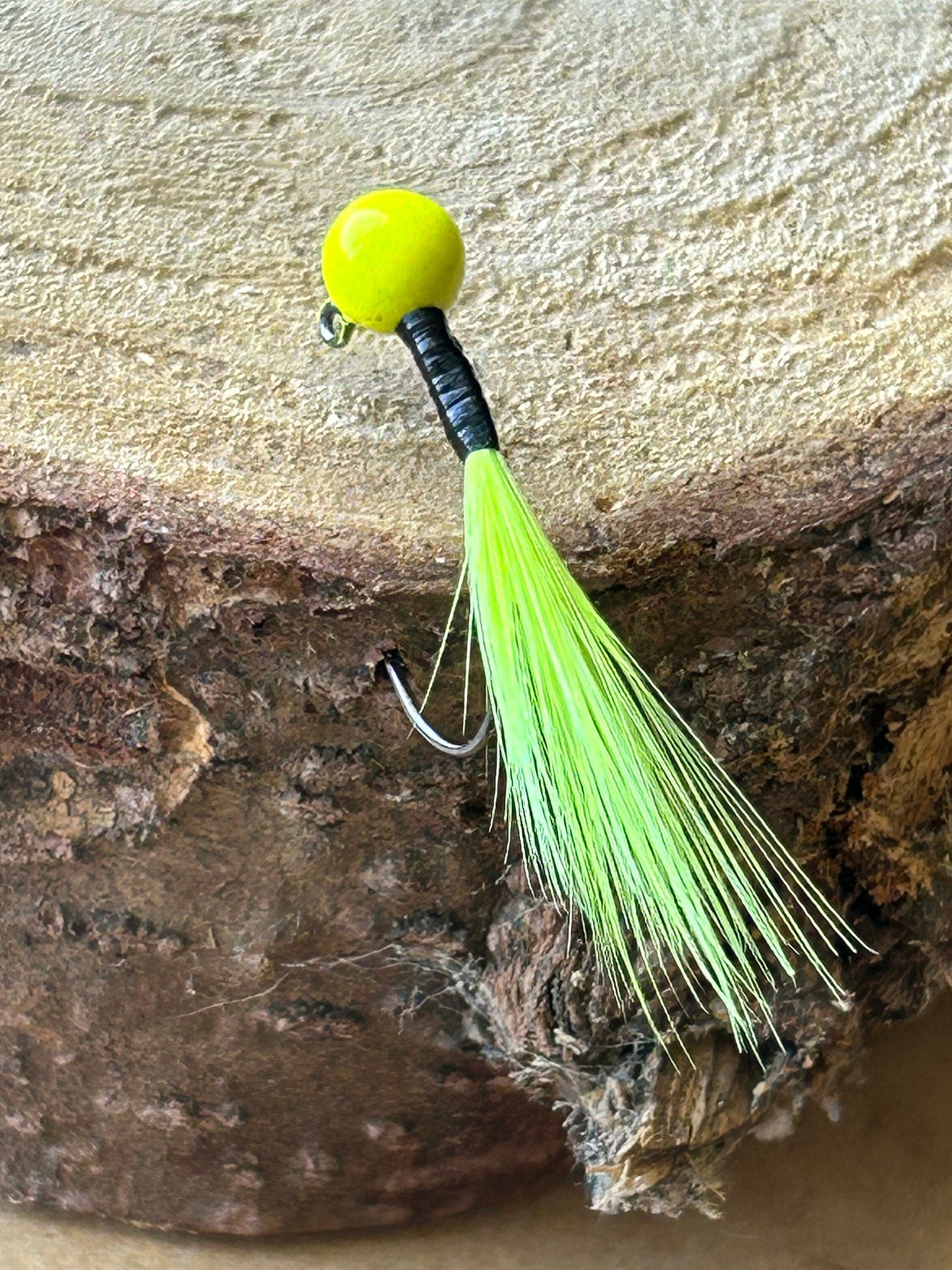 Hackle feather crappie jigs