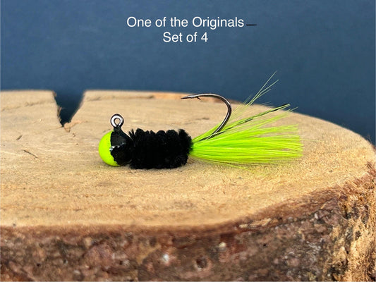 Hackle feather crappie jigs