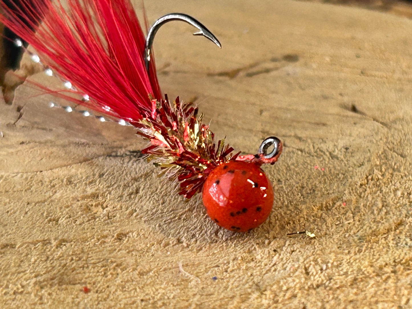 Hackle feather crappie jigs