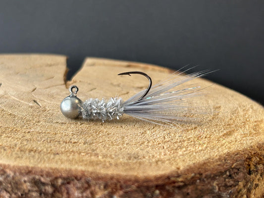 Hackle feather crappie jigs