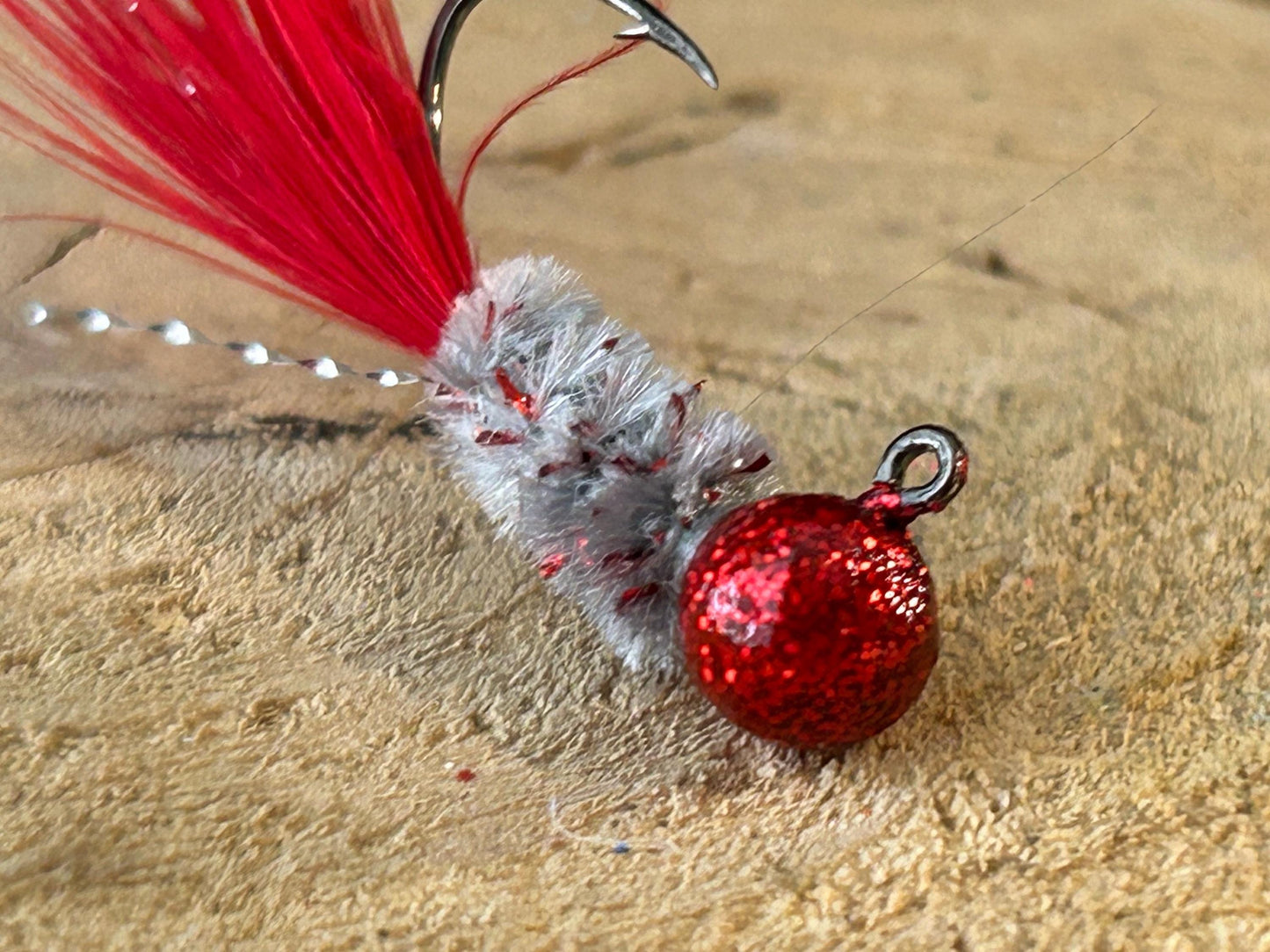 Hackle feather crappie jigs