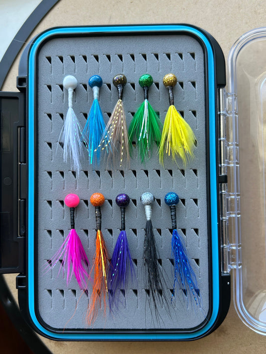 21 Hand tied crappie jig box