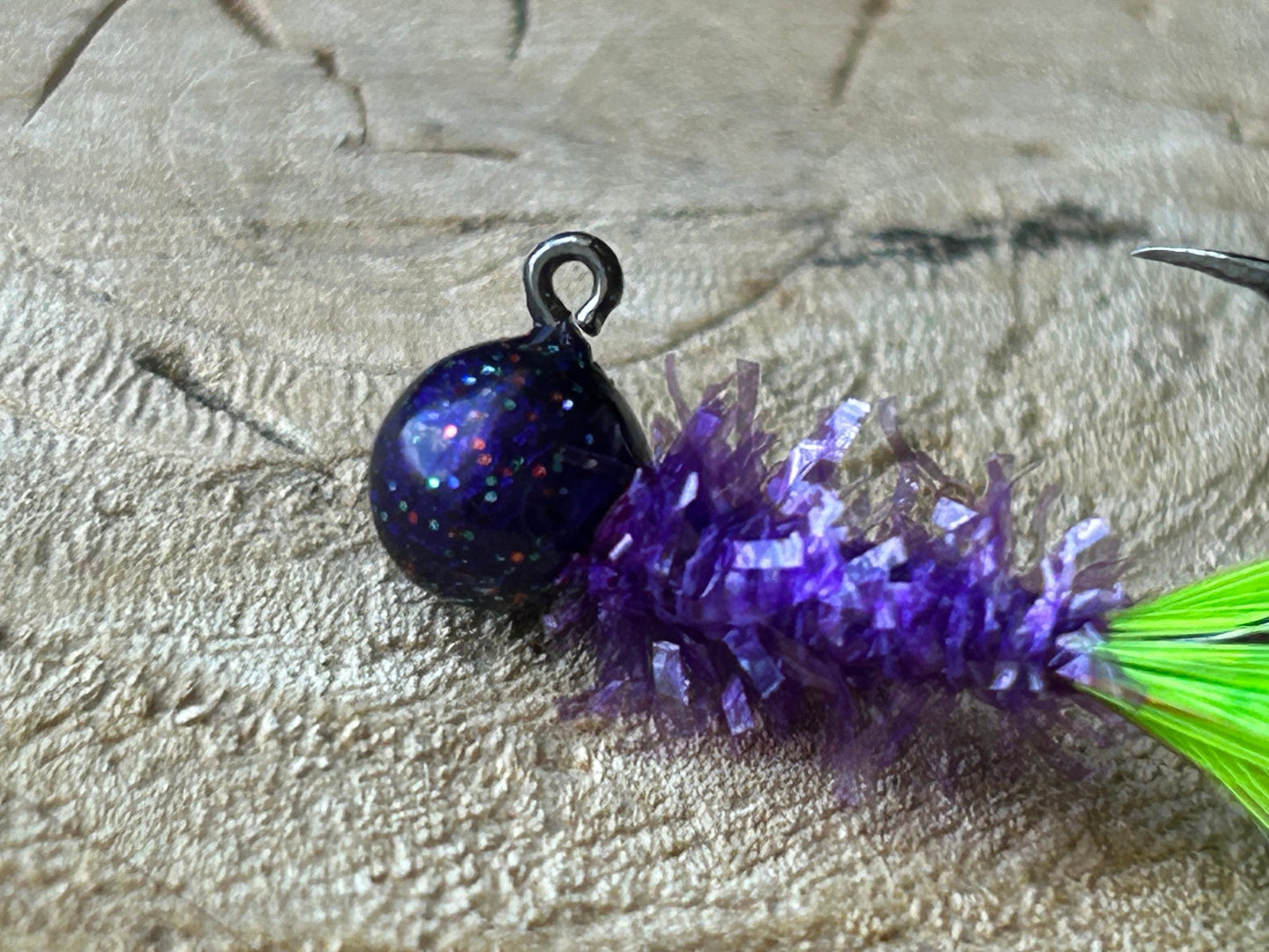 Hackle feather crappie jigs