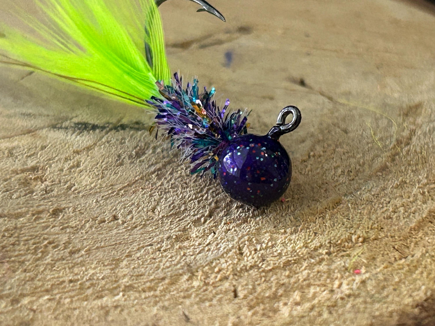 Hackle feather crappie jigs