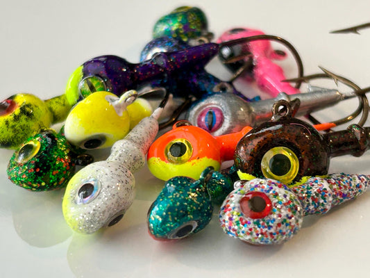 Walleye jigs custom paint