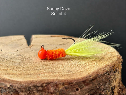 Hackle feather crappie jigs