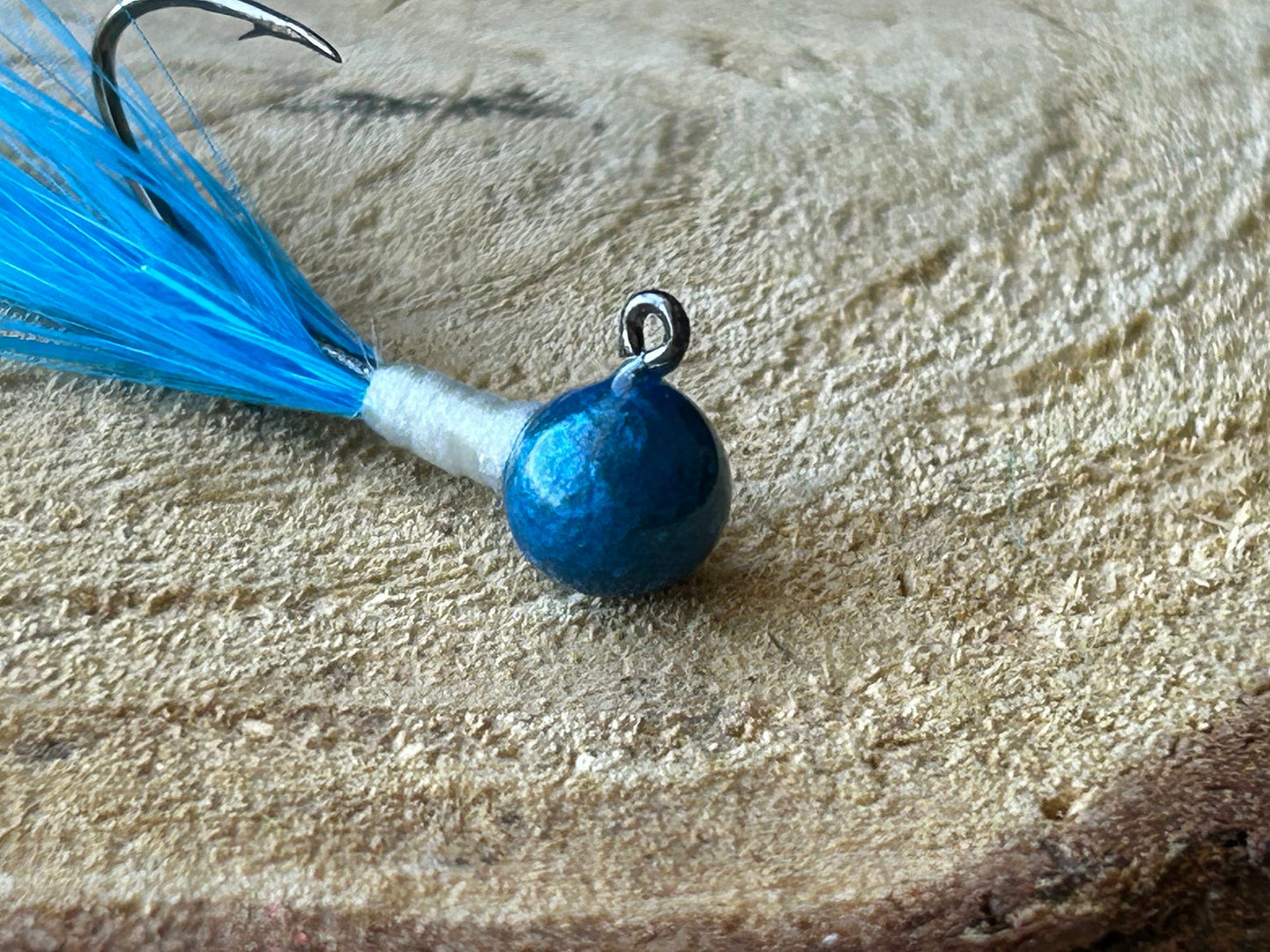 Hackle feather crappie jigs