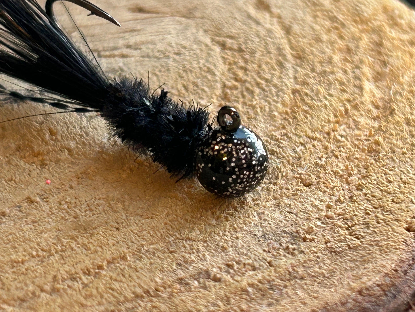 Hackle feather crappie jigs