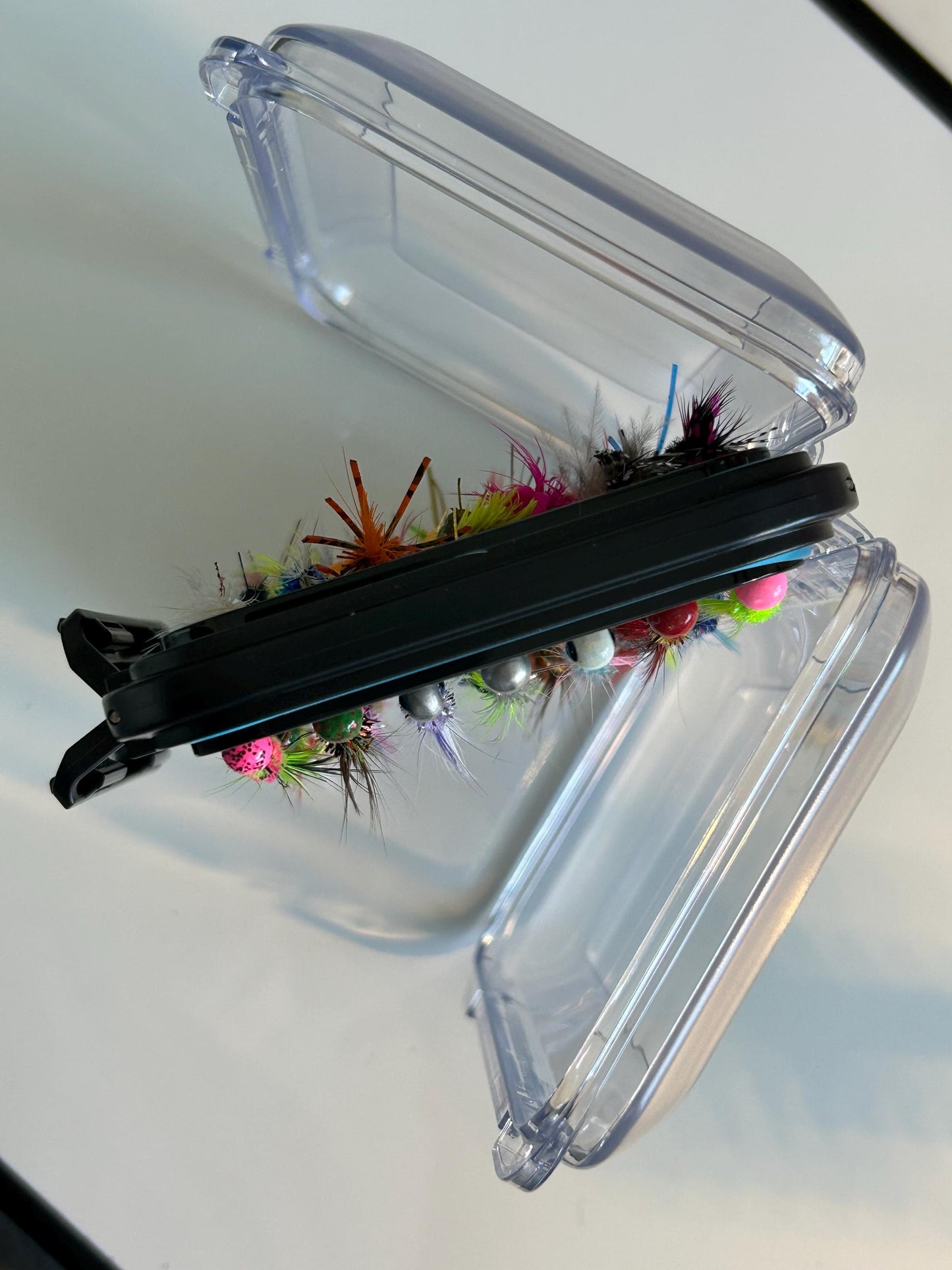 42 Hand tied hackle feather crappie jig box